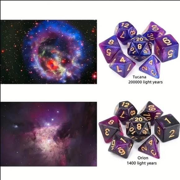 Galaxy Style Game Dice in 8 Color Sets - Picture 3 of 8